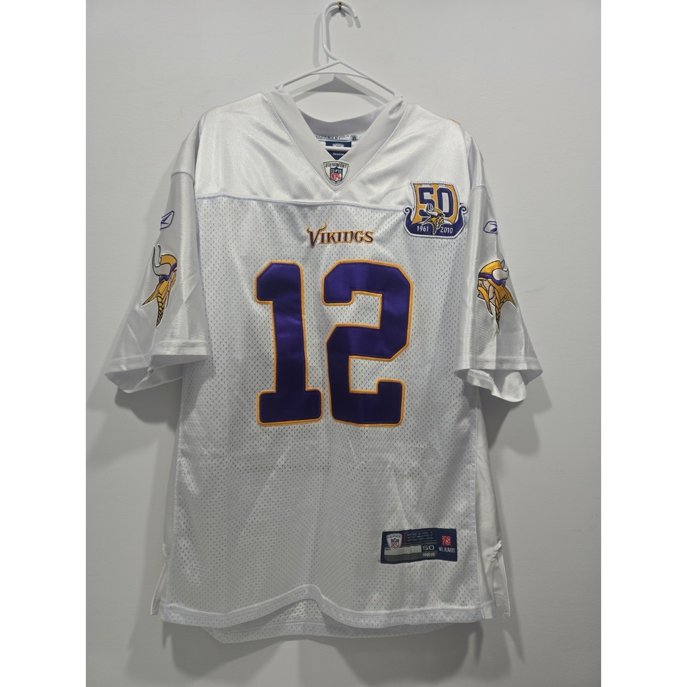 Vintage Reebok Minnesota Vikings Percy Harvin 12 Jersey Size 50 White